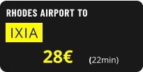 RHODES AIRPORT TO  IXIA   28€       (22min)